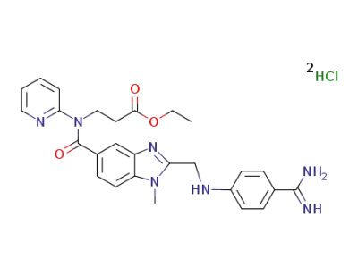 3-({2-[(4-carbamimidoyl-phenylamino)methyl]-1-methyl-1H-benzoimidazole-5-carbonyl}pyridin-2-yl-amino)-propionic acid ethyl ester dihydrochloride