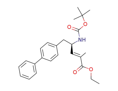 ethyl 5-(4-<1,1'-biphenyl>yl)-4-<<(1,1-dimethylethoxy)carbonyl>amino>-2-methyl-2-pentenoate