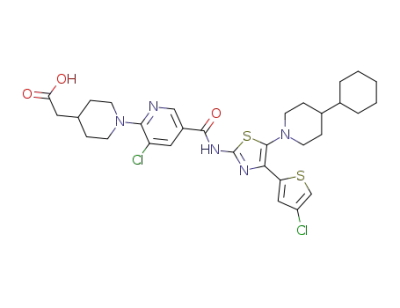 [1-(3-chloro-5-{[4-(4-chloro-2-thienyl)-5-(4-cyclohexylpiperidin-1-yl)thiazol-2-yl]carbamoyl}-2-pyridyl)-4-piperidyl]acetic acid