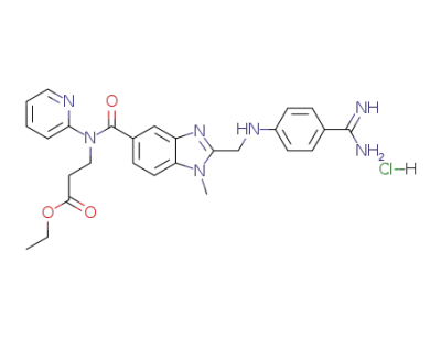 3-({2-[(4-carbamimidoyl-phenylamino)methyl]-1-methyl-1H-benzoimidazole-5-carbonyl}pyridin-2-ylamino)propionic acid ethyl ester hydrochloride
